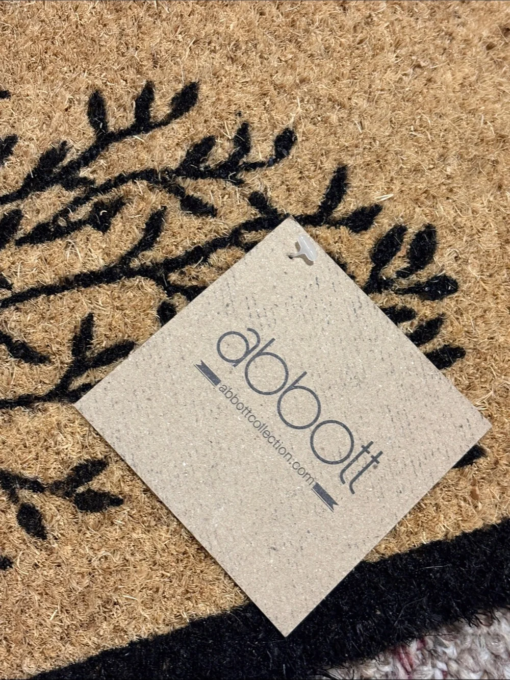 Abbott Home Collection natural Coir Tree of Life Balcony Mat w/Border 10x30 NWT